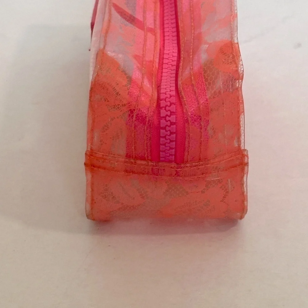 Jelly Lace Small Cosmetics Bag Victoria’s Secret peach color